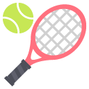 tennis racquet and ball