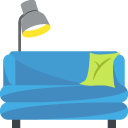couch and lamp